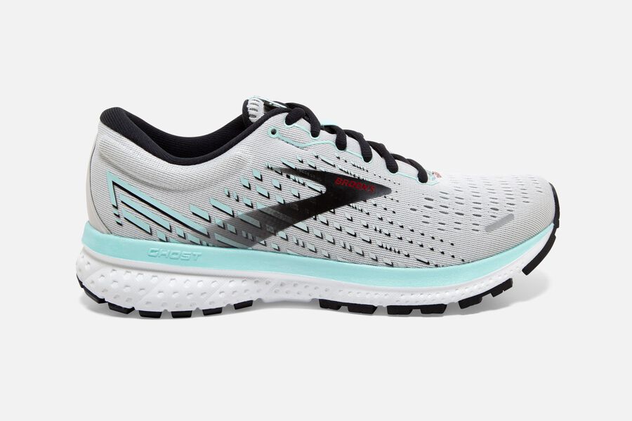 Brooks Ghost 13 Womens UK - Road Running Shoes - Grey/Light Turquoise/Black 073-XKCASO